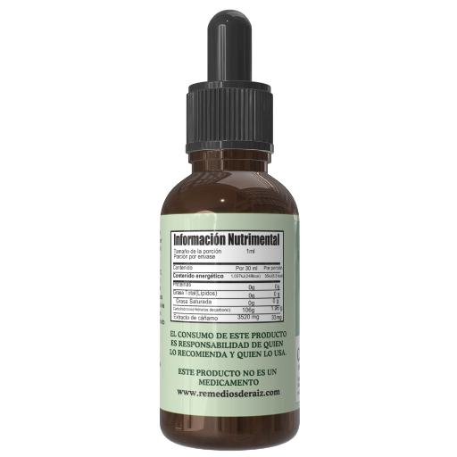 Calma + serenidad — información nutrimental: 33 mg CBD por porción